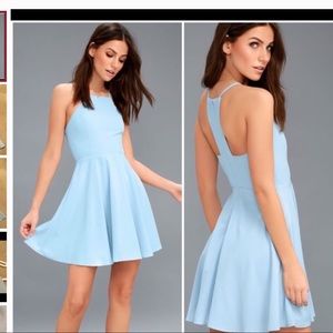 Light blue lulus skater dress medium